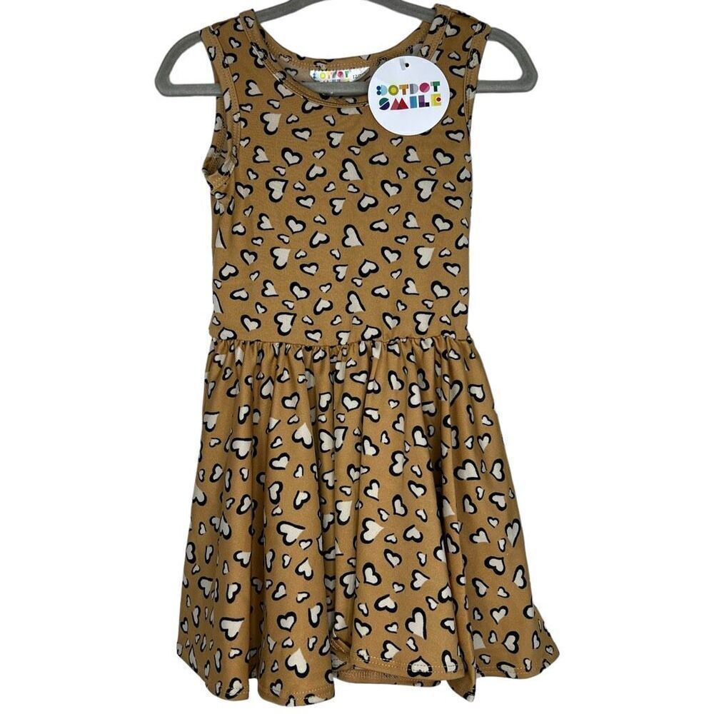 NEW Dot Dot Smile Animal Print Hearts Tank Dress 12-24 Months
